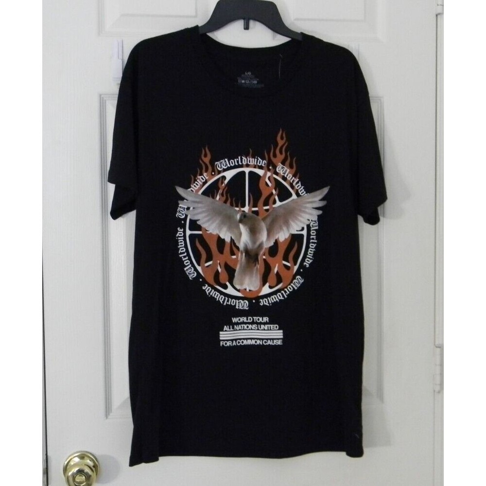 Worldwide World Tour All Nations United Tee Sz L Made in Mexico NWOT